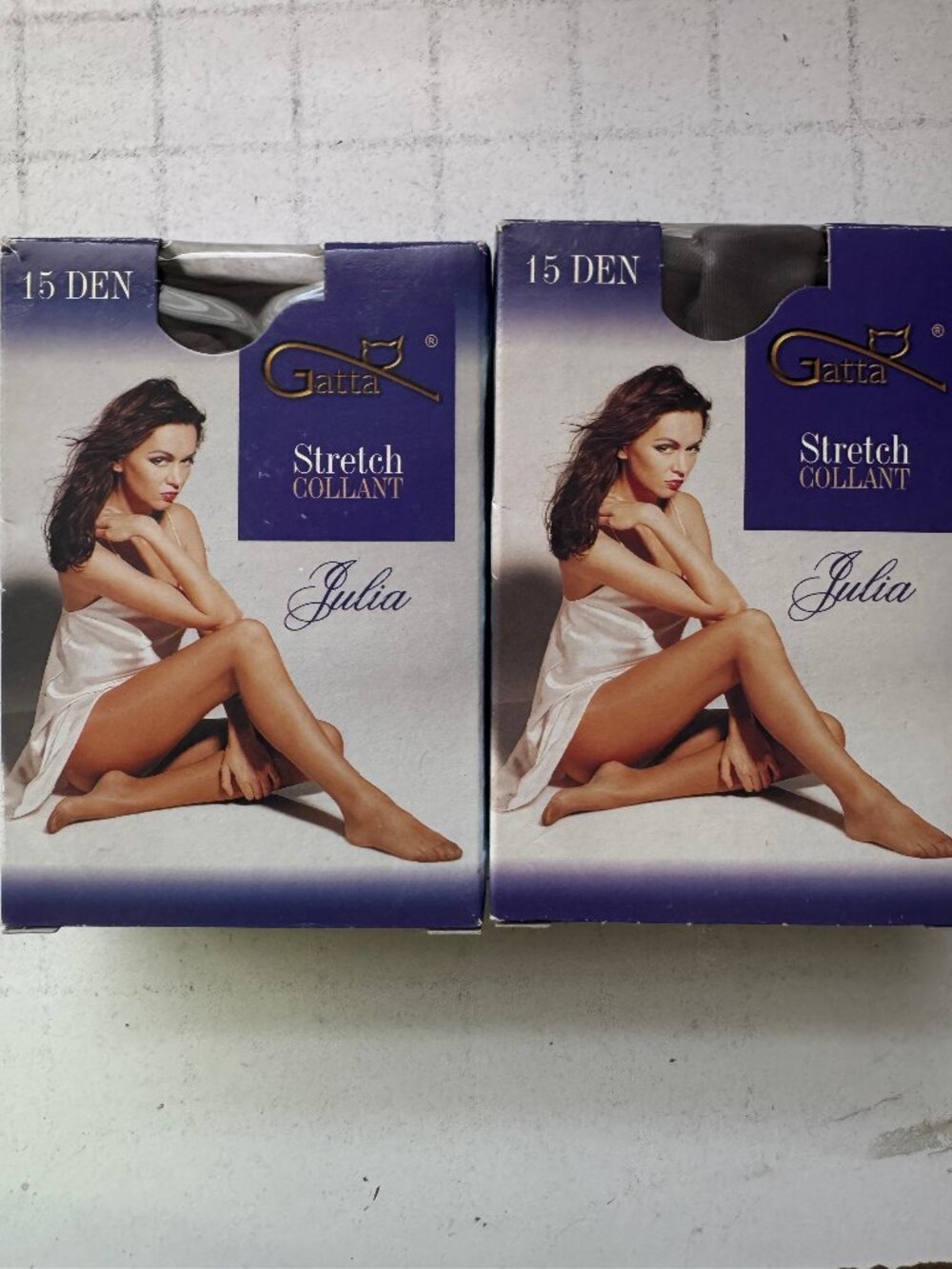 2 X Gatta 15den Classic Women STREATCH COLLANT Tights -COLOR GRIGIO SIZE 3/M